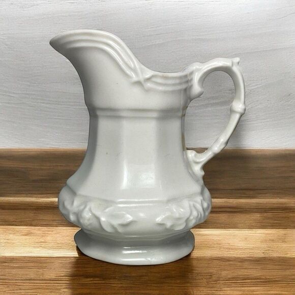 Vintage Red Cliff Ironstone Miniature Creamer Pitcher Grape Leaves 3 1/8” Tall - Picture 1 of 13